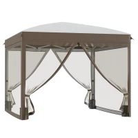 Outsunny 10' x 10' Pop Up Canopy Tent with Netting, Instant Sun Shelter, Tents for Parties, Height Adjustable(m-1)