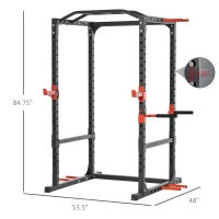 Soozier Power Tower Pull Up Bar Squat Rack Power Cage At Home Workout Equipment,Upper Body Strength Training Equipment(m-3)