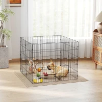 PawHut Foldable Metal Exercise Dog Playpen, Expandable Pet Fence for Small & Medium Dogs, 20" x 32", 8 Panels, Black(m-8)