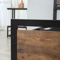 HOMCOM Single Bed Frame with Headboard & Footboard, Strong Metal Slat Support Bed Frame w/ Underbed Storage Space, No Box Spring Needed, 41.75'' x 76.75'' x 40.5''(m-9)