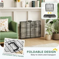 PawHut 24" Dog Crate with 2 Doors, Folding Metal Dog Cage with Soft Cushion, Removable Tray, Handle for Extra Small Dogs, Black(m-7)