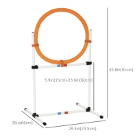 PawHut 2-in-1 Dog Obstacle Training Agility Equipment Tire Jump Ring/Hurdle Bar with a Simple & Easy Setup & Storage Bag(m-3)