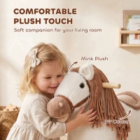 Qaba Baby Rocking Horse for Boys and Girls, Kids Rocking Horse with Realistic Sounds and Anti-Tip limiters(m-6)