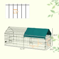 PawHut 73" Small Animal Playpen with Roof for Rabbits, Chicken, Chinchillas(m-4)
