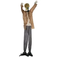 Outsunny 72" Life Size Outdoor Halloween Decorations Zombie, Animated Prop Animatronic Decor with Sound and Motion Activated, Light Up Eyes, Howling Sound(m-16)