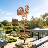 Outsunny Metal Rooster Weathervane, Roof Mount Wind Direction Indicator, Outdoor Weather Vanes(m-9)