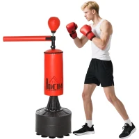 Soozier Boxing Bag, Freestanding Punching Bag with Speed Ball, Rotating Boxing Bar and Gloves, Weighted Base(m-1)