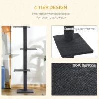 PawHut Floor-to-Ceiling Cat Tree Climbing Tower with Sisal-Covered Scratching Posts Natural Cat Tree Activity Center for Kittens Tower Furniture, Gray(m-6)