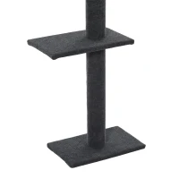 PawHut Floor-to-Ceiling Cat Tree Climbing Tower with Sisal-Covered Scratching Posts Natural Cat Tree Activity Center for Kittens Tower Furniture, Gray(m-9)