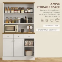 HOMCOM Kitchen Pantry Buffet Server Hutch Storage Sideboard Bookcase with Drawers & Cabinets for Living Room Cabinet Console(m-4)