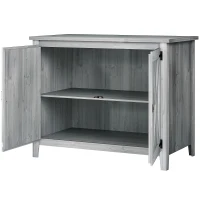 Outsunny Wooden Outdoor Storage Cabinet, Garden Shed Potting Shed with Shelf and Double Doors, Light Gray(m-1)
