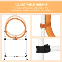 PawHut 2-in-1 Dog Obstacle Training Agility Equipment Tire Jump Ring/Hurdle Bar with a Simple & Easy Setup & Storage Bag(m-4)