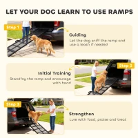 PawHut Dog Car Ramp, 75" x 20" Extra Long and Wide, Non-Slip Surface, Folding Portable Pet Ramp for Large, Small & Senior Dogs(m-8)