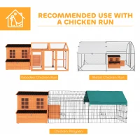 PawHut Wooden Chicken Coop with Nesting Box, Pull-Out Tray, Waterproof Roof, 39" Chicken House for 2-4 Chickens, Rabbits(m-8)