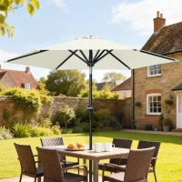 Outsunny Patio Sun Umbrella, Outdoor Parasol with 6 Ribs, Cream White(m-1)