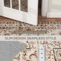 HOMCOM Area Rug 5x7, Machine Washable Rug, Non-Slip Classical Floral Print Floor Carpet for Living Room, Bedroom, Mixed-Brown(m-7)