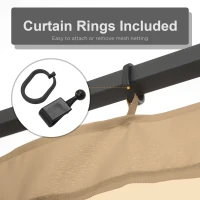 Outsunny Gazebo Replacement Mosquito Netting 10' x 10' Black Screen Walls for Canopy with Zippers for Parties and Outdoor Activities(m-5)