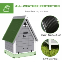 PawHut Chicken Coop for 2 Chickens, Outdoor Wooden Chicken House with Removable Nesting Box & Roosting Bar, Tray, Ramp(m-4)