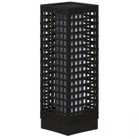 Outsunny Wicker Solar Outdoor Lamp, Decorative Floor Lamp with Auto On/Off LED Lights, IP44 for Patio, Porch, Pathway, Black(m-2)