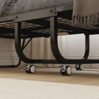 HOMCOM Folding Bed with Mattress for Adults, Single Size, Portable Foldable Bed with Super Strong Steel Frame, 78.75" x 31.5", Fold Up, Roll Away & Hideaway, White(m-9)