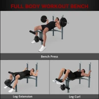 Soozier Incline Decline Weight Bench with Leg Extension and Barbell Rack, Adjustable Bench Press Weight Lifting Bench(m-4)