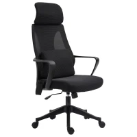 Vinsetto Ergonomic Home Office Mesh Desk Chairs, Computer Task Chair with Massage Lumbar Cushion, Adjustable Seat & Headrest, Rocking Function, Black(m-11)