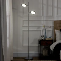 HOMCOM Ultra-Bright Floor Lamp with 180° Adjustable LED Lighting for Bedroom, Living Room Office, Tree Standing Lamp, 9.75" x 9.75" x 65"(m-10)