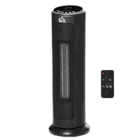 HOMCOM 2-In-1 Portable Electric Tower Heater, Oscillating Space Heater with 12H Timer, Three Heating Modes, 750/1500W, for Indoor Use, Black(m-24)