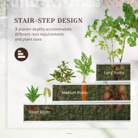 Outsunny 3 Tier Raised Garden Bed Outdoor Metal Patio Planter Box with Gloves,  4' x 4' x 2' for Backyard, Patio to Grow Vegetables, Herbs, and Flowers, Gray(m-5)
