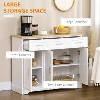 HOMCOM Modern Kitchen Sideboard Buffet Cabinet with Storage, Kitchen Island Dining Room Cabinet Living Room Furniture(m-4)