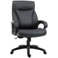 Vinsetto 6 Vibrating Massage Office Chair, Heavy-Duty Ergonomic Desk Chair with 5 Modes, Padded Armrest, Rolling Swivel PU Leather Task Computer Chair for Adults(m-1)