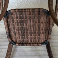 Outsunny Outdoor Coffee Table with Storage Shelf, Hand-Woven Wicker Side Table with Water-Ripple Glass Top, Mix Brown(m-7)