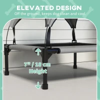 PawHut Elevated Dog Bed with Canopy, Raised Outdoor Pet Bed for Camping with Washable Breathable Mesh, 30" x 24" x 27"(m-8)