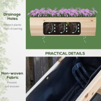 Outsunny 3 Tier Verctial Raised Garden Bed, Wooden Elevated Planter Box with Fabric Liner and Drainage Holes, for Vegetables, Herbs, Flowers, Natural(m-5)