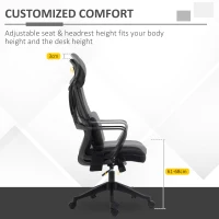 Vinsetto Ergonomic Home Office Mesh Desk Chairs, Computer Task Chair with Massage Lumbar Cushion, Adjustable Seat & Headrest, Rocking Function, Black(m-6)