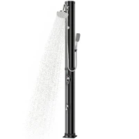 Outsunny 10.6 Gal Solar Heated Shower, 7.2 FT Outdoor Shower with 2 Shower Heads, Adjustable Temperature, Foot Faucet(m-9)