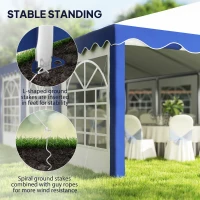 Outsunny 16.5' x 33' Large Party Tent, Heavy Duty Outdoor Canopy Tent with Removable Sidewalls, 10 Windows, Blue(m-8)