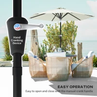 Outsunny Patio Sun Umbrella, Outdoor Parasol with 6 Ribs, Cream White(m-4)