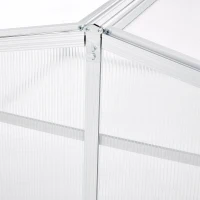 Outsunny Aluminium Cold Frame Greenhouse Garden Portable Raised Planter with Openable Top for Indoor, Outdoor, Flowers, Vegetables, Plants, 39" x 39" x 19"(m-7)