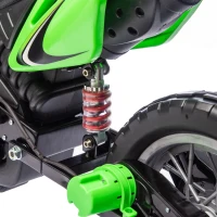 Qaba 12V Kids Electric Motorcycle, Ride on Motorcycle with Training Wheels, Rear Suspension, Horn for 3-6 Years, Green(m-9)