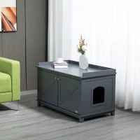 PawHut Cat Litter Box Furniture with Large Hidden Storage(m-13)