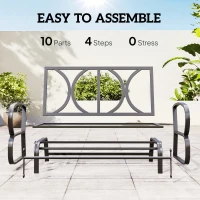 Outsunny Swing Glider Rocking Chair, Double Patio Bench, 2 Person Loveseat with Steel Frame, Cushions, Pillow Armrests, Blue(m-7)