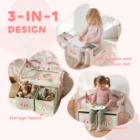 Qaba Kids Toy Box Chest, 3-in-1 Convertible Storage Chest with 2 Non-Woven Drawers for Bedroom, Kids Room for Ages 3-6, Pink(m-4)