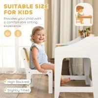 Qaba Kids Desk and Chair Set with Storage and Shelves, for Bedroom & Study Room, Gift for 3-8 Years Old, Natural Wood(m-6)