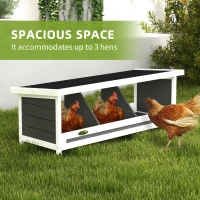PawHut Wood Nesting Boxes Chicken Coop Accessories for Up to 3 Chickens, with Asphalt Roof, Gray(m-6)