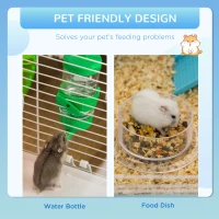 PawHut 3-Tier Large Hamster Cage with Tubes and Tunnels, Portable Carry Handles, Toy-Filled Steel Small Animal House, Includes Exercise Wheel, Water Bottle, Food Dish, 23" x 14" x 18.5", Light Blue(m-5)