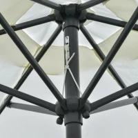 Outsunny Patio Sun Umbrella, Outdoor Parasol with 6 Ribs, Cream White(m-9)