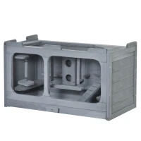 PawHut Wooden Extra Large Hamster Cage with Swings, Small Animal Cage and Habitat with Jumping Platforms, Hamster Habitat, Rats, Mice, Pull-Out Tray(m-13)