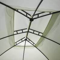 Outsunny 10' x 13' Outdoor Gazebo Patio Gazebo Canopy, Double Vented Roof, Steel Frame, Curtain Sidewalls, Beige(m-7)