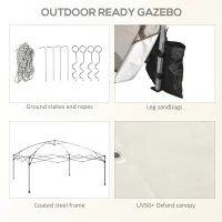 Outsunny 10' x 10' Pop Up Canopy Tent with Netting, Instant Sun Shelter, Tents for Parties, Height Adjustable(m-6)
